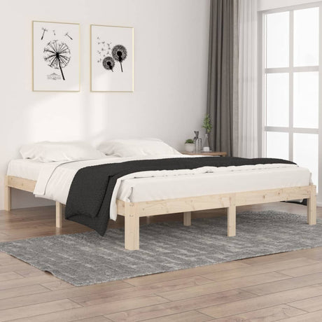 Bed Frame Without Mattress Solid Wood Pine 140X200Cm