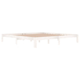 Bed Frame without Mattress White Solid Wood Pine 200x200cm