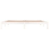 Bed Frame without Mattress White Solid Wood Pine 200x200cm