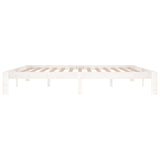 Bed Frame without Mattress White Solid Wood Pine 200x200cm