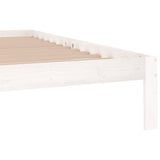 Bed Frame without Mattress White Solid Wood Pine 200x200cm