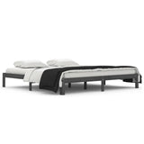 Bed Frame without Mattress Grey Solid Wood Pine 200x200cm