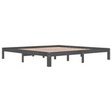 Bed Frame without Mattress Grey Solid Wood Pine 200x200cm