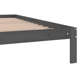 Bed Frame without Mattress Grey Solid Wood Pine 200x200cm