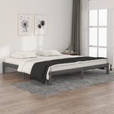 Bed Frame without Mattress Grey Solid Wood Pine 200x200cm
