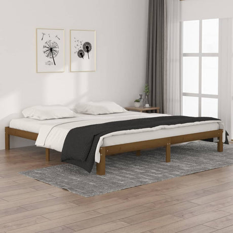 Bed Frame Without Mattress Solid Wood Pine 140X200Cm