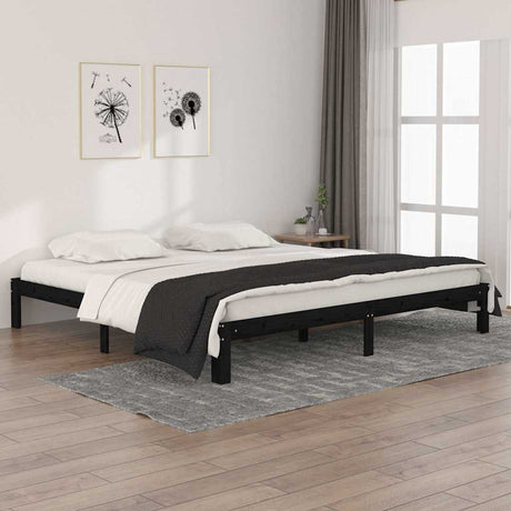 Bed Frame Without Mattress Solid Wood Pine 140X200Cm