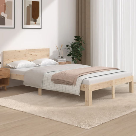 Bed Frame Without Mattress Solid Wood Pine 140X200Cm
