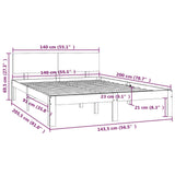 Bed Frame Without Mattress Solid Wood Pine 140X200Cm