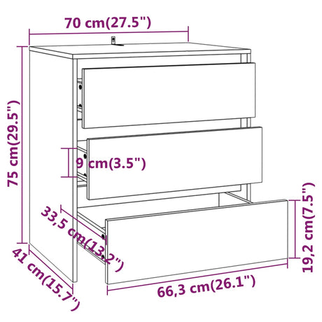 2 Piece Sideboard Engineered Wood