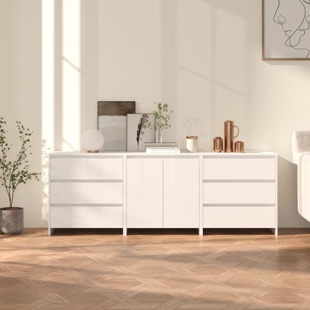 3 Piece Sideboard Engineered Wood