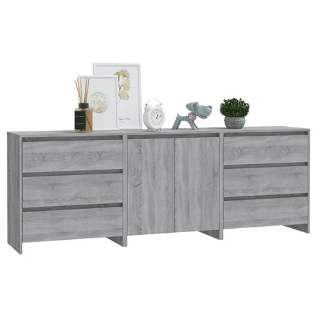 3 Piece Sideboard Engineered Wood
