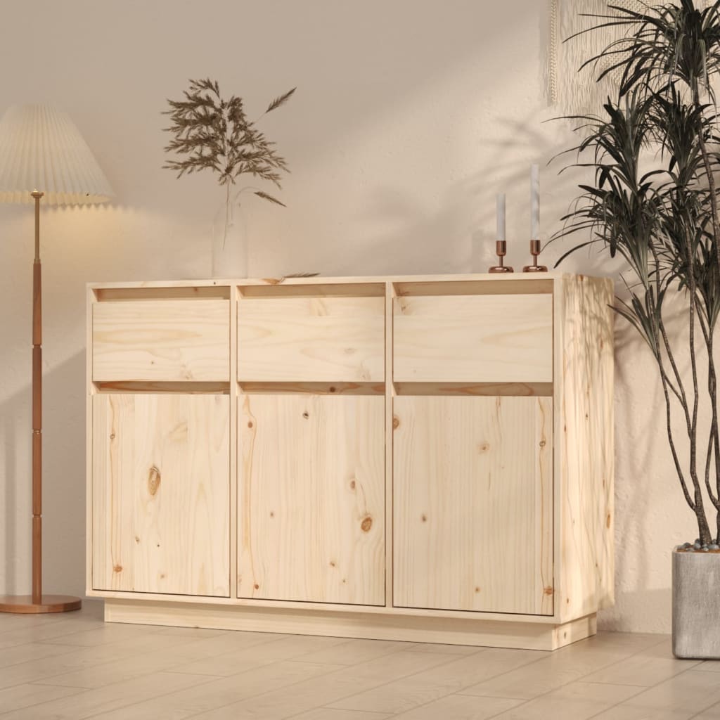 Sideboard 110X34X75 Cm Solid Wood Pine