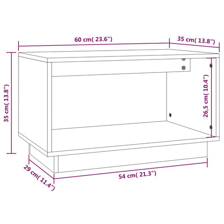 Tv Cabinet 60X35X35 Cm Solid Wood Pine