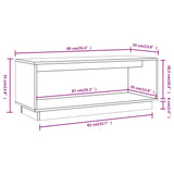 Tv Cabinet 90X35X35 Cm Solid Wood Pine