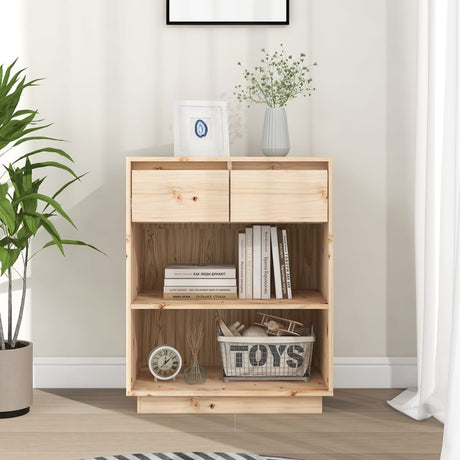Console Cabinet 60X34X75 Cm Solid Wood Pine
