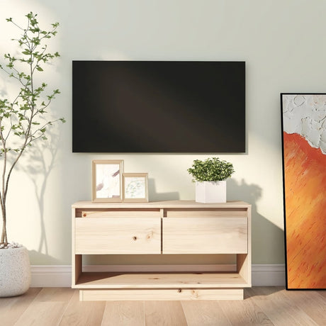 Tv Cabinet 74X34X40 Cm Solid Wood Pine