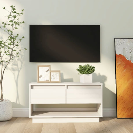 Tv Cabinet 74X34X40 Cm Solid Wood Pine