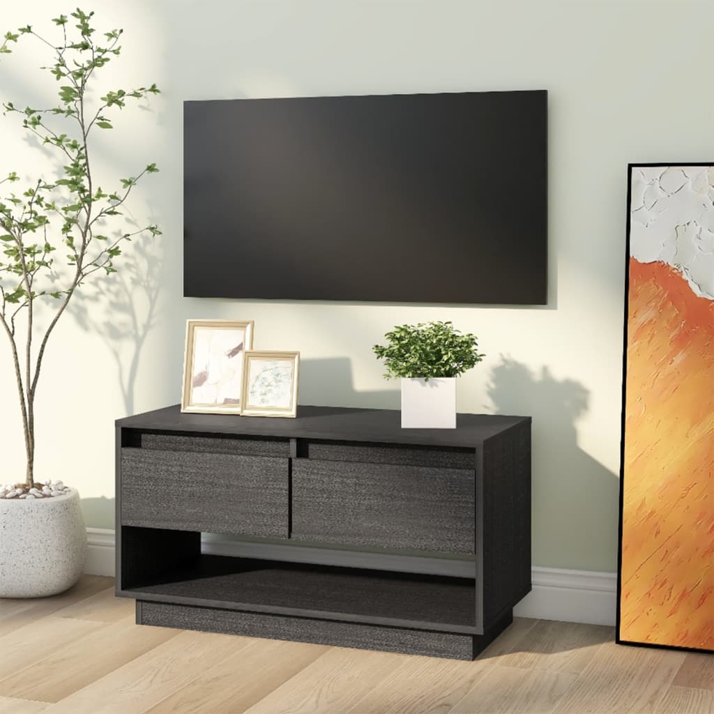 Tv Cabinet 74X34X40 Cm Solid Wood Pine