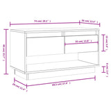 Tv Cabinet 74X34X40 Cm Solid Wood Pine