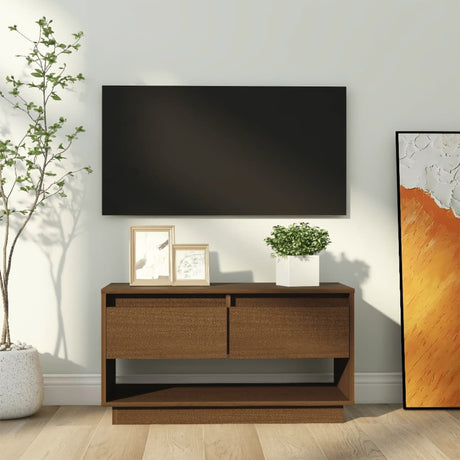 Tv Cabinet 74X34X40 Cm Solid Wood Pine