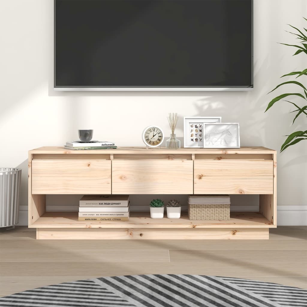 Tv Cabinet 110.5X34X40 Cm Solid Wood Pine