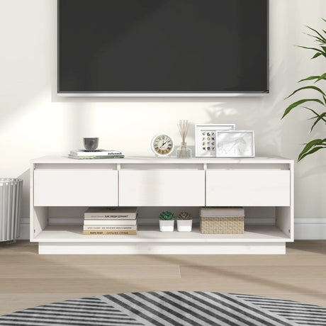 Tv Cabinet 110.5X34X40 Cm Solid Wood Pine