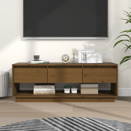 Tv Cabinet 110.5X34X40 Cm Solid Wood Pine