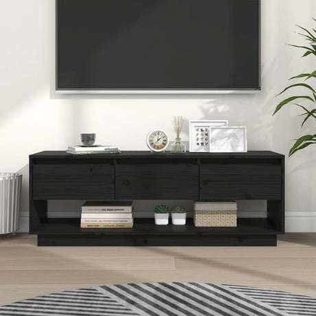 Tv Cabinet 110.5X34X40 Cm Solid Wood Pine