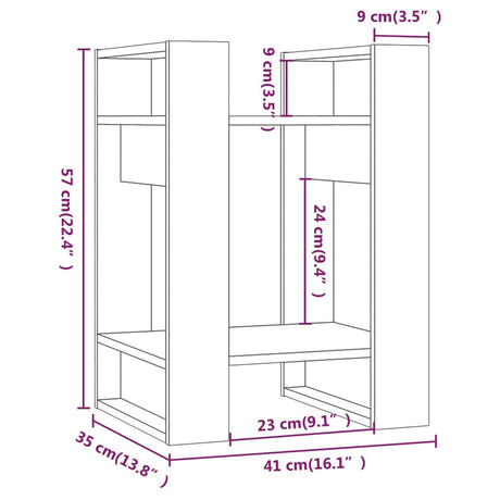 Book Cabinet/Room Divider 41X35X57 Cm Solid Wood Pine