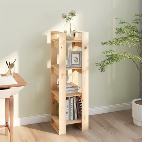 Book Cabinet/Room Divider 41X35X125 Cm Solid Wood Pine