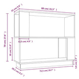 Book Cabinet/Room Divider 80X25X70 Cm Solid Wood