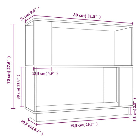Book Cabinet/Room Divider 80X25X70 Cm Solid Wood