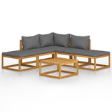6 Piece Garden Lounge Set With Cushions Solid Wood Acacia (Uk/Ie/Fi/No Only)