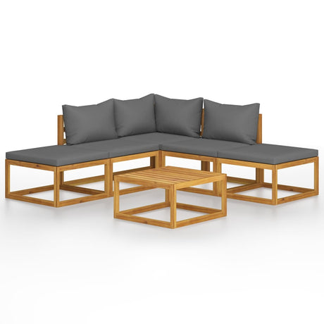 6 Piece Garden Lounge Set With Cushions Solid Wood Acacia (Uk/Ie/Fi/No Only)