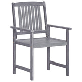 7 Piece Garden Dining Set Solid Wood Acacia Grey