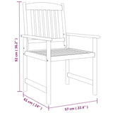 7 Piece Garden Dining Set Solid Wood Acacia Grey