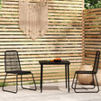 7 Piece Garden Dining Set Black