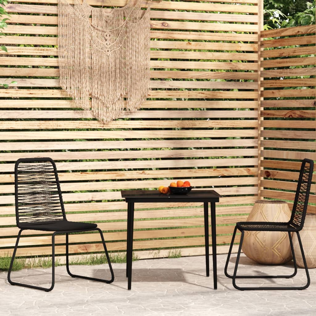 7 Piece Garden Dining Set Black