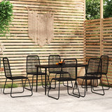 7 Piece Garden Dining Set Black