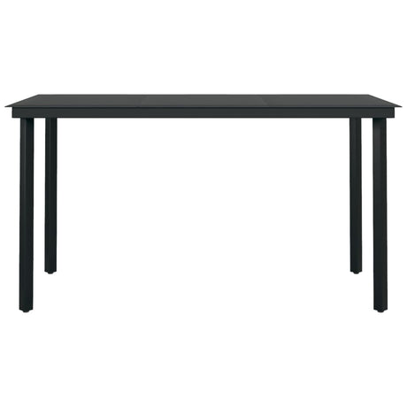7 Piece Garden Dining Set Black