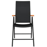 3 Piece Garden Dining Set Black