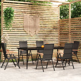 3 Piece Garden Dining Set Black