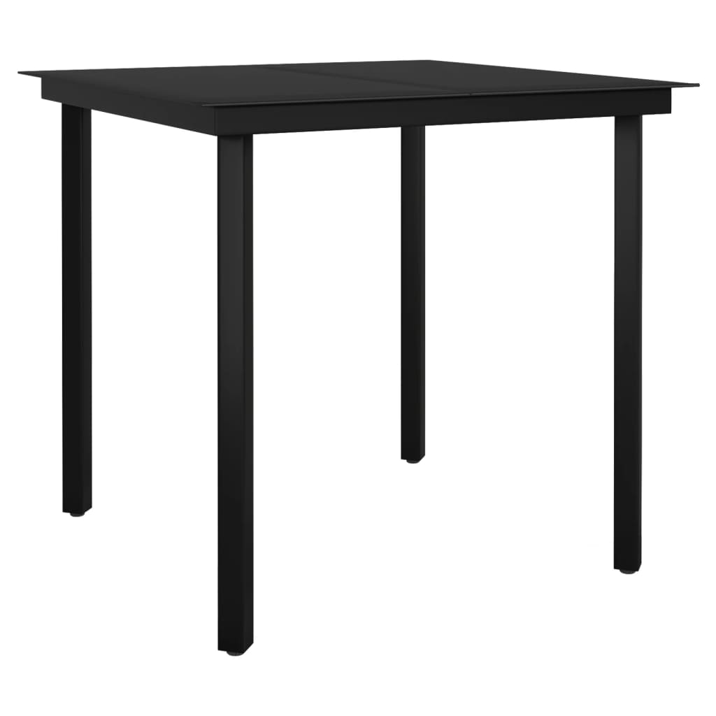 3 Piece Garden Dining Set Black