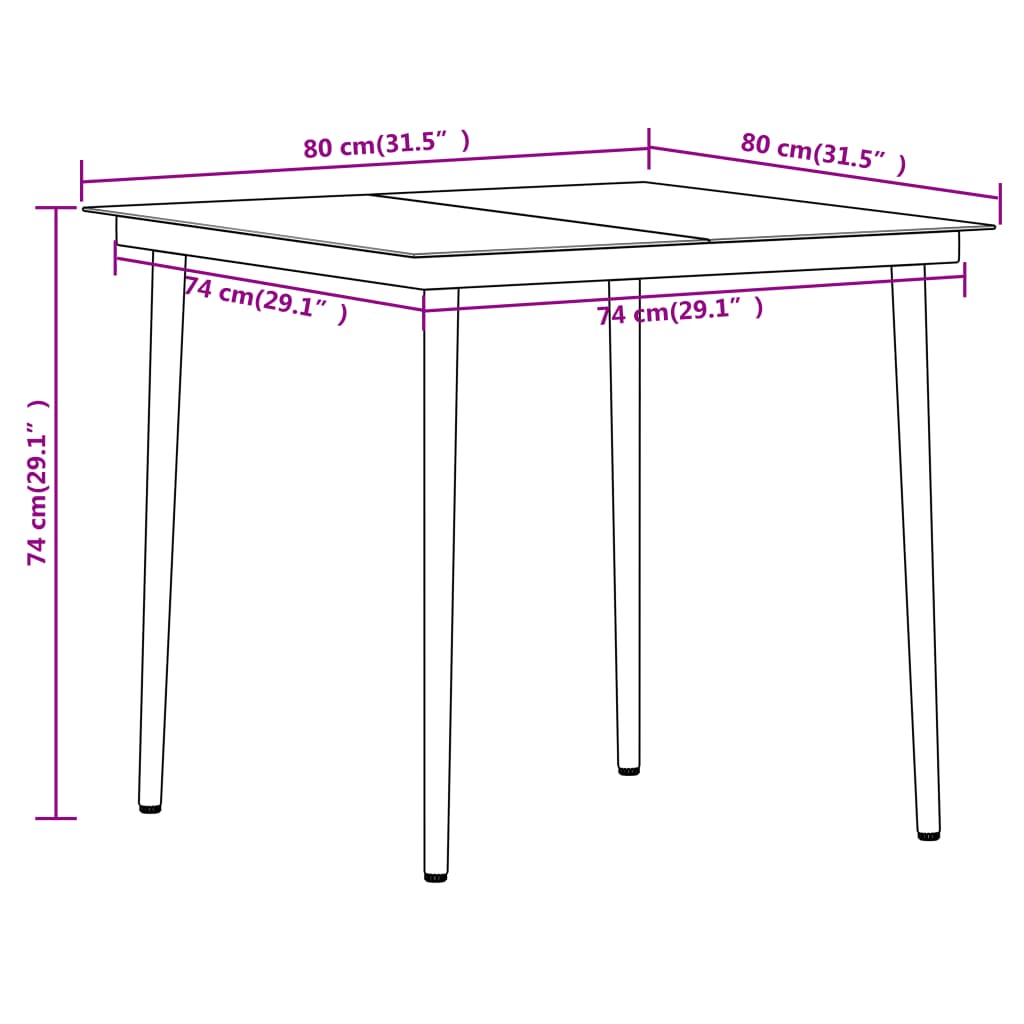 3 Piece Garden Dining Set