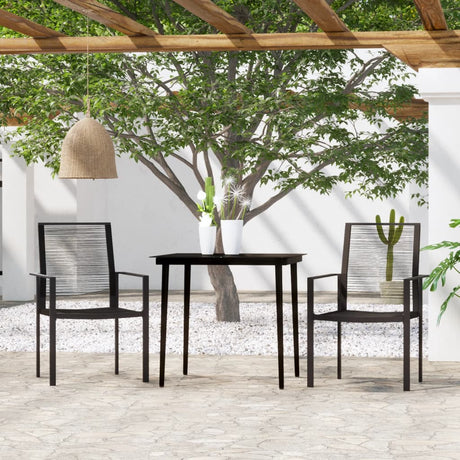 7 Piece Garden Dining Set Black