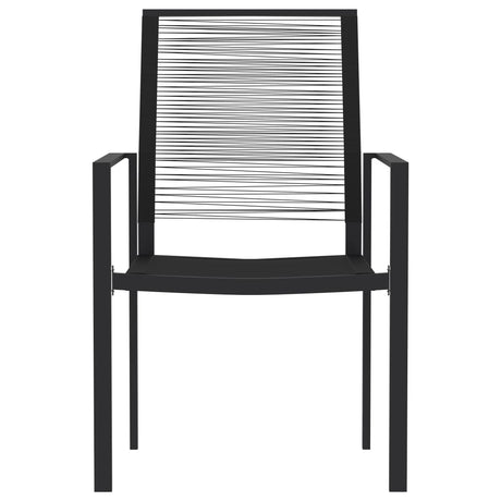 7 Piece Garden Dining Set Black