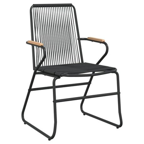 5 Piece Garden Dining Set Black Pvc Rattan