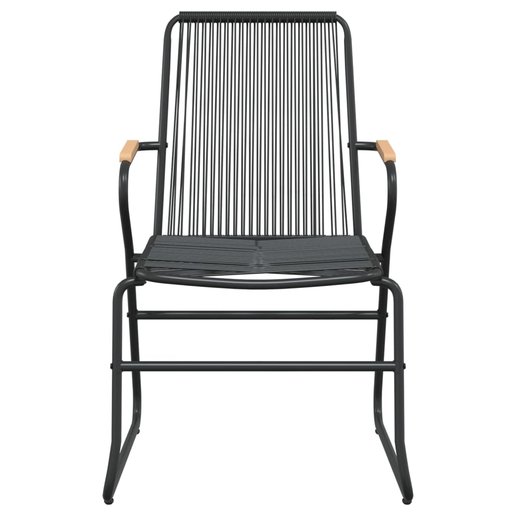 5 Piece Garden Dining Set Black Pvc Rattan