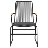 5 Piece Garden Dining Set Black Pvc Rattan